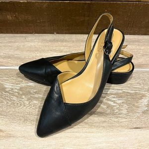 Black one-inch office heels